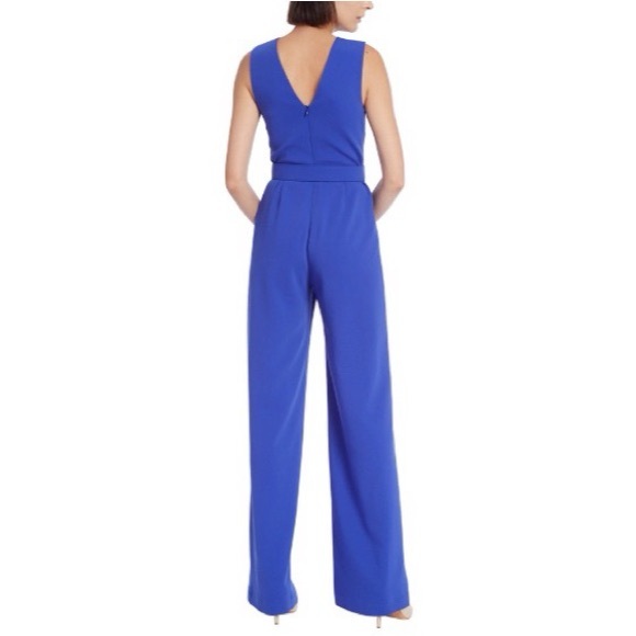 NWT - Badgley Mischka Royal Crepe Jumpsuit with Belt - Picture 3 of 4